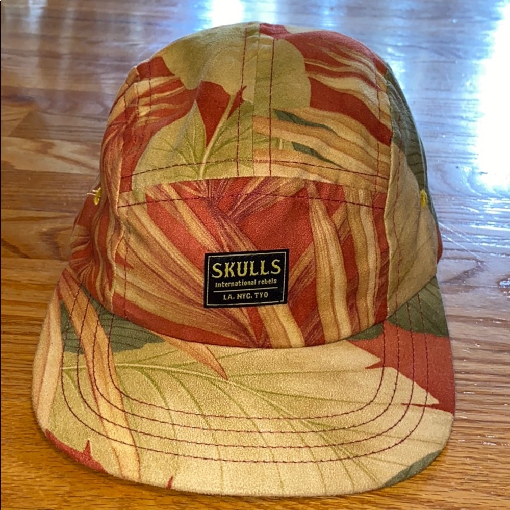 Skulls Brooklyn 5 Panel Floral MicroSuede Camp Hat